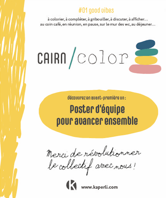 Cairn Color poster à colorier en équipe team building cohésion mandala sérénité communication partage coloriage team mural brise glace